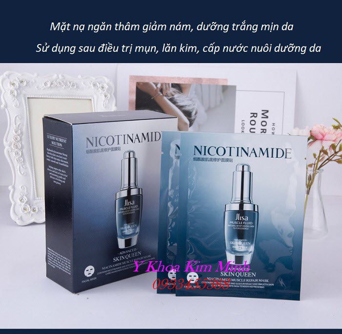 Mặt nạ dưỡng da sau lăn kim, điều trị mụn ngăn ngừa vết thâm và giảm vết thương dịu da chứa Niacinamide Vitamin B3 HA - Y Khoa Kim Minh