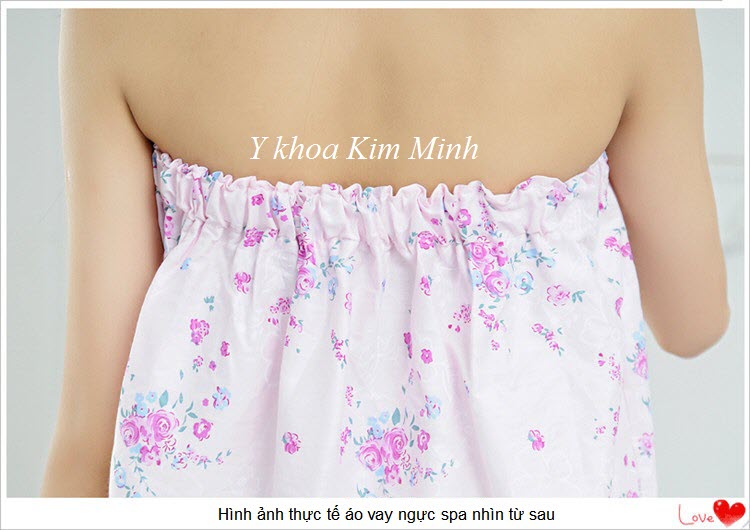 Áo vay ngực spa in hoa hồng nhìn từ mặt sau Áo vay nguc in hoa hong nhin tu mat sau - Y khoa Kim Minh