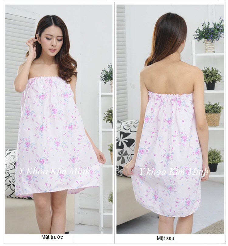 Áo vay ngực chất lượng cao dùng cho spa - Y khoa Kim Minh Mat truoc va mat sau ao vay nguc dung cho nganh tham my spa ban tai Y Khoa Kim Minh