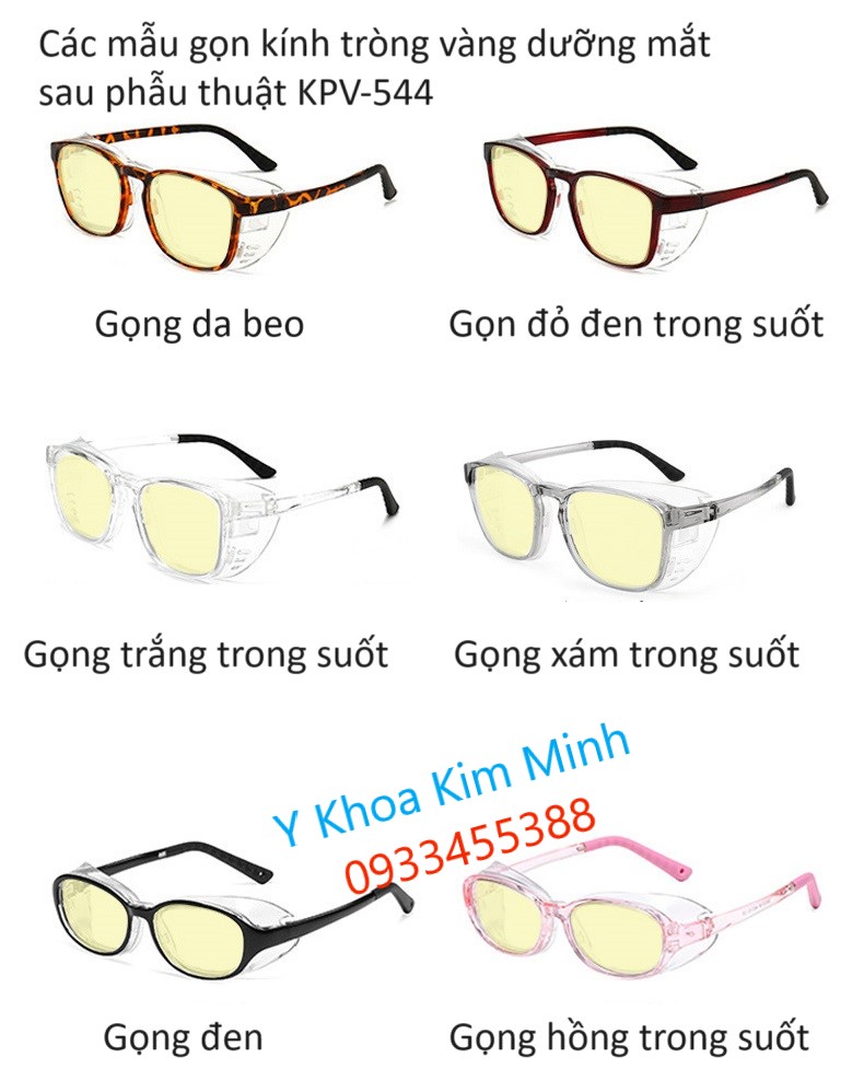 6 mẫu gọng kính tròng vàng dưỡng mắt sau phẫu thuật KPV-544