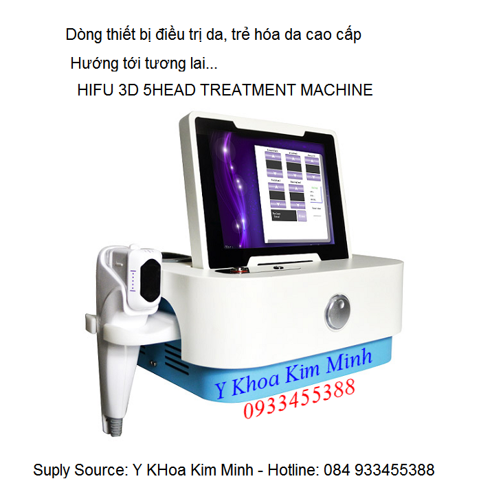 Máy HIFU 3D cao cấp dùng 5 đầu điều trị chăm sóc da - Y Khoa Kim Minh