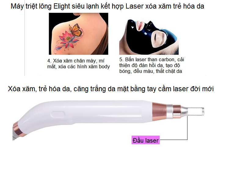 Công nghệ Laser xóa xăm trẻ hóa da - Y Khoa Kim Minh May xoa xam tre hoa da laser va triet long nhanh lanh OPT Elight KL-218 - Y Khoa Kim Minh