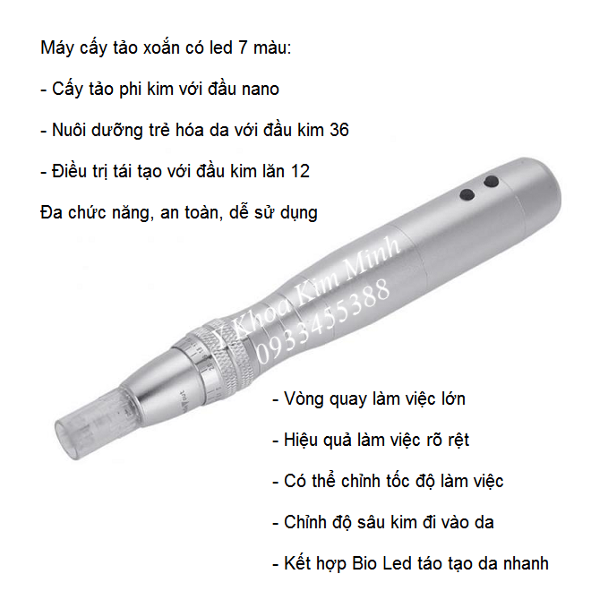 Máy cấy tảo nano đa năng có Led - Y khoa Kim Minh Máy cấy tảo nano có led đa năng sử dụng chăm sóc điều trị táo tạo da hiệu quả - Y Khoa Kim Minh 0933455388