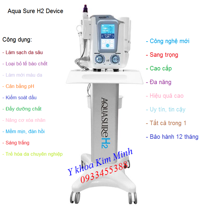 Máy chăm sóc da mặt cao cấp chuyên nghiệp Aqua Sure H2 - Y Khoa Kim Minh 0933455388
