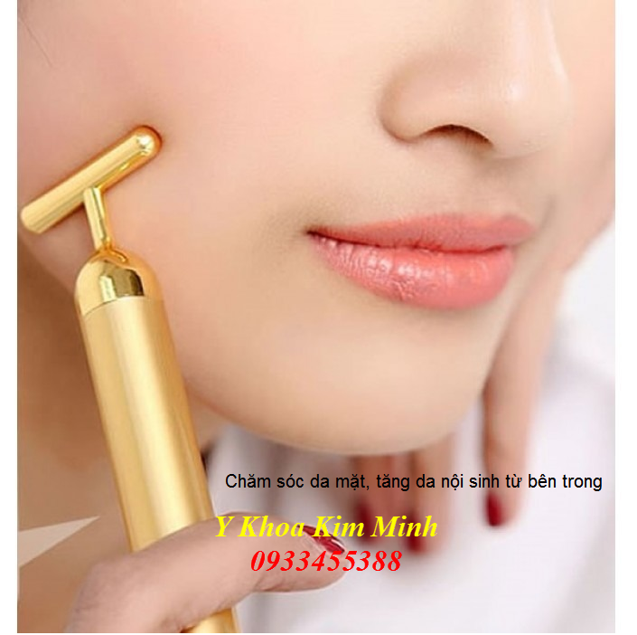 May cham soc da mat mini, may massage lam gon da mat 24K - Y khoa Kim Minh