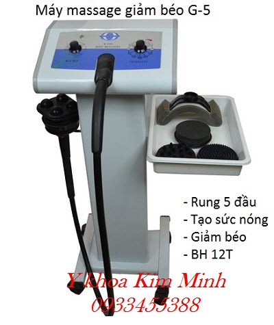Máy đầm rung giảm béo kết hợp gel massage phá mỡ bụng rất hiệu quả - Y khoa Kim Minh Máy đầm rung giảm béo body G5 gồm 5 đầu massage - Y Khoa Kim Minh