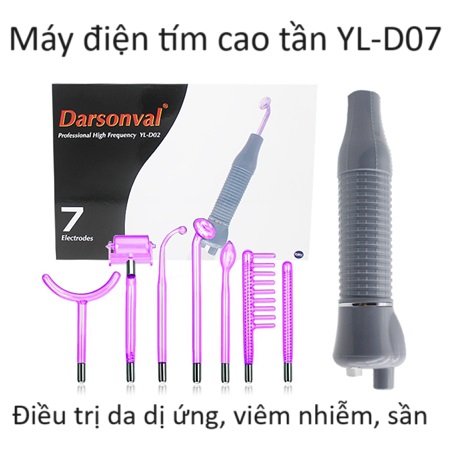 Bộ điện tím 7 đầu ánh sáng tím điều trị da mụn da dầu, da hỗn hợp YL-D07