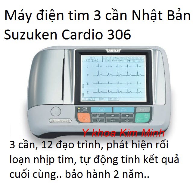 Máy điện tim Nhật Bản 3 cần Suzuken Cardio 306 - Y khoa Kim Minh Máy điện tâm đồ Suzuken Cardio 306 bán tại Tp.HCM - Y Khoa Kim Minh