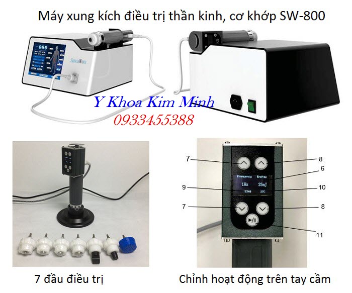 May chuyen dieu tri giam dau, phuc hoi co xuong khop, may shockwave SW800 - Y khoa Kim Minh