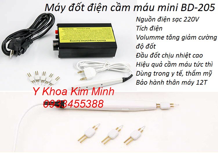 Máy đốt điện cầm máu BD-205 mini cầm tay dùng trong phẫu thuật thẩm mỹ và y tế