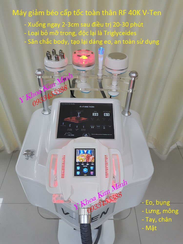 Máy giảm béo cấp tốc toàn thân RF V-Ten thế hệ mới 5 đầu điều trị - Y Khoa Kim Minh