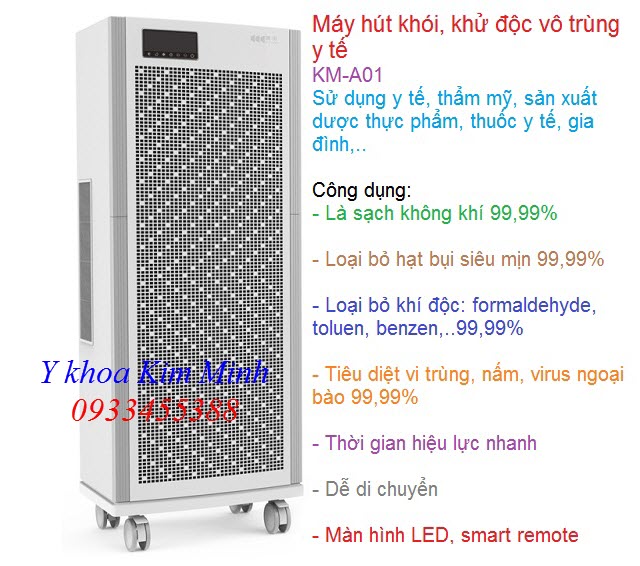 Máy hút mùi, hút khói, khử độc phòng mổ phẫu thuật y tế KM-A01 - Y khoa Kim Minh Nơi bán máy hút mùi khử độc phòng mổ phẫu thuật y tế KM-A01 - Y Khoa Kim Minh 0933455388