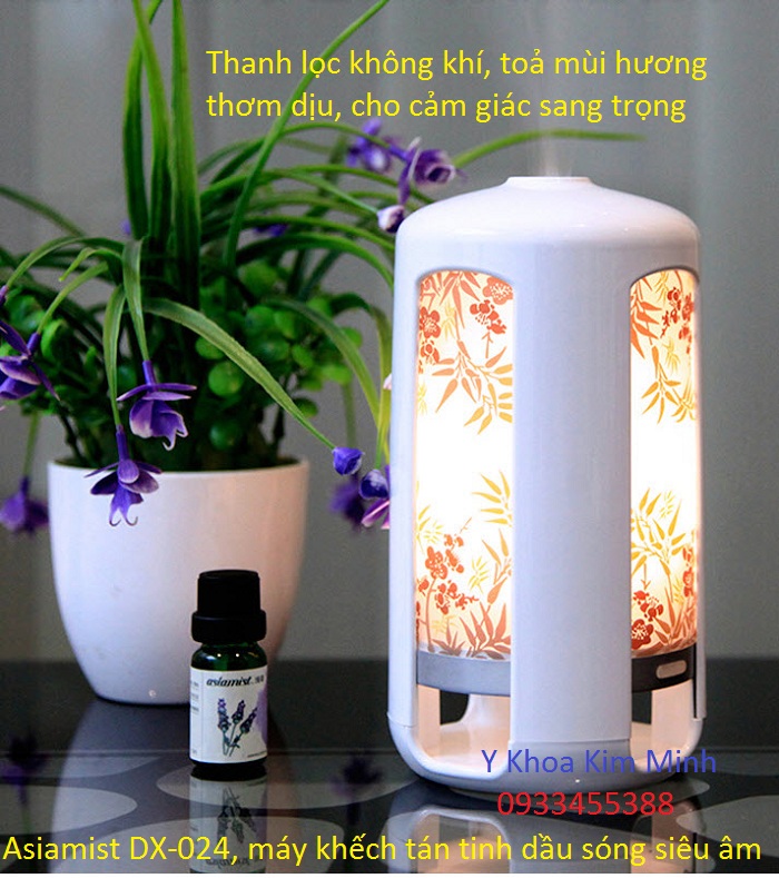 Công nghệ xông tinh dầu sóng siêu âm siêu mịn, siêu bền, mạnh mẽ - Y khoa Kim Minh Máy khếch tán tinh dầu xông phòng bằng sóng siêu âm Asiamist DX-024 - Y khoa Kim Minh