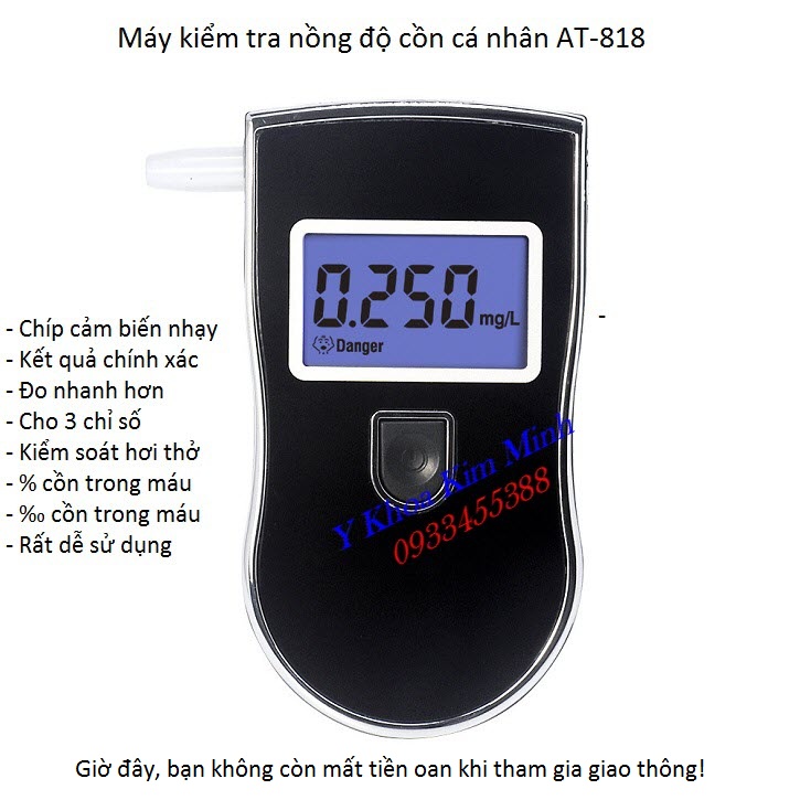 Máy kiểm tra nồng độ cồn hơi thở, nồng độ cồn trong máu sử dụng cá nhân bán tại Tp Hồ Chí Minh - Y Khoa Kim Minh