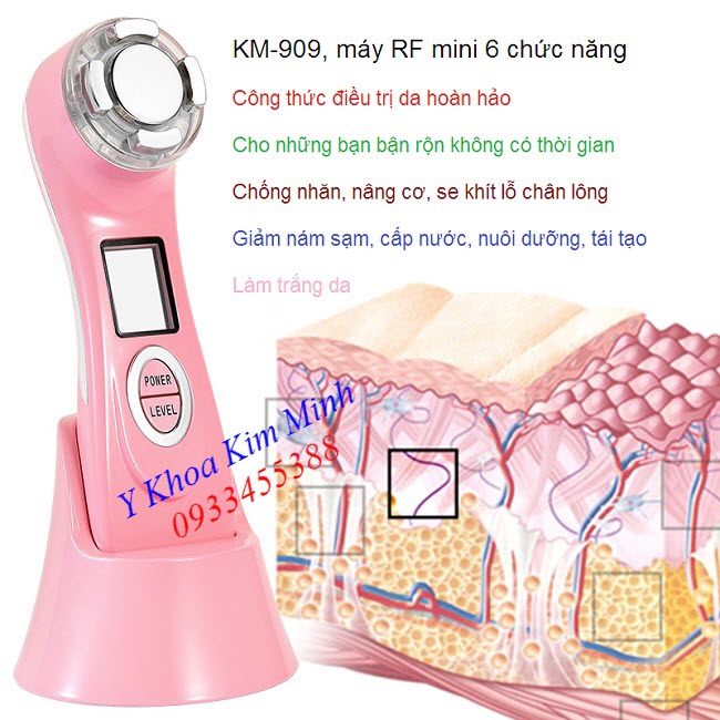 Máy làm mịn trắng sáng da RF mini KM-909 - Y Khoa Kim Minh 0933455388
