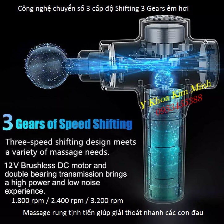 Giải quyết nhanh các cơn đau đa khớp bằng máy masage gun Phoenix A2 4 đầu 3 tốc độ - Y Khoa Kim Minh