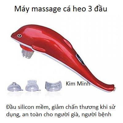 Máy massage cá heo Dolphin 3 đầu mềm silicon loại tốt - Y Khoa Kim Minh