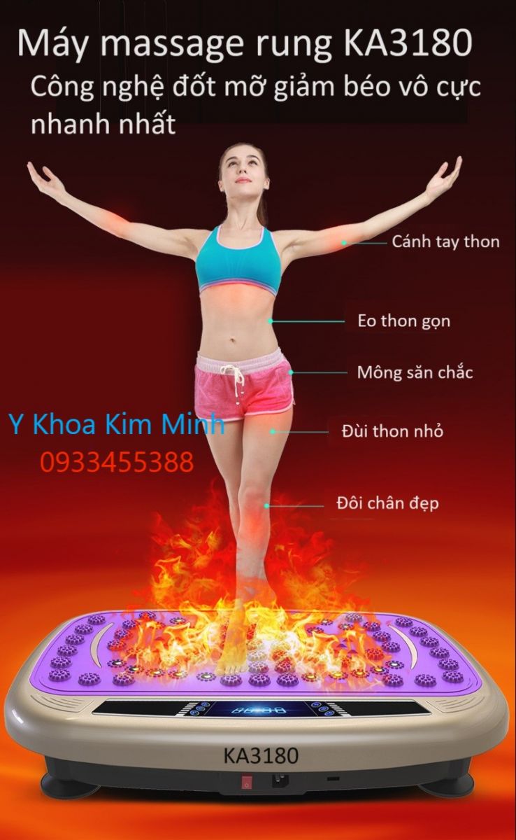 Máy massage rung giảm béo body KA3180 công nghệ giảm béo vô cực toàn thân giúp loại nhanh lượng mở thừa khỏi cơ thể