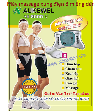 Máy massage xung điện trị liệu 8 miếng dán Aukewel - Y Khoa Kim Minh