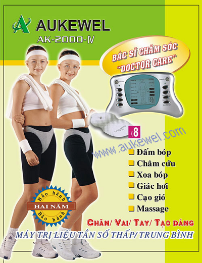 Máy xung điện trị liệu 8 miếng dán Aukewel công nghệ Đức - Y Khoa Kim Minh