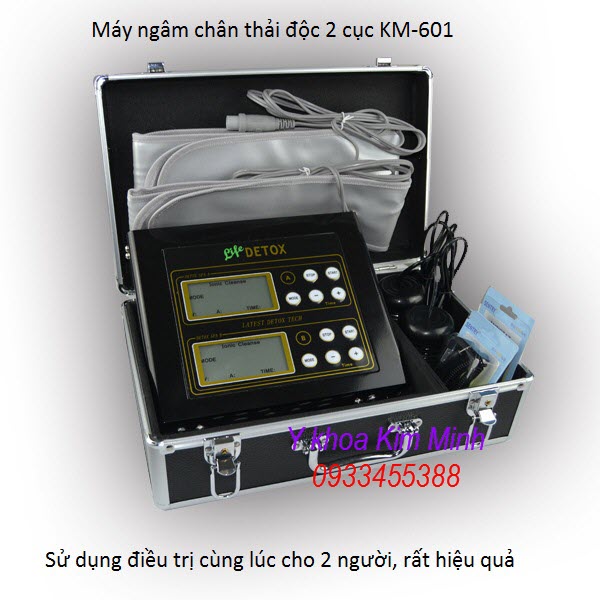 Máy ngâm chân thải độc 2 cục dùng cùng lúc cho 2 người KM-601 - Y khoa Kim Minh