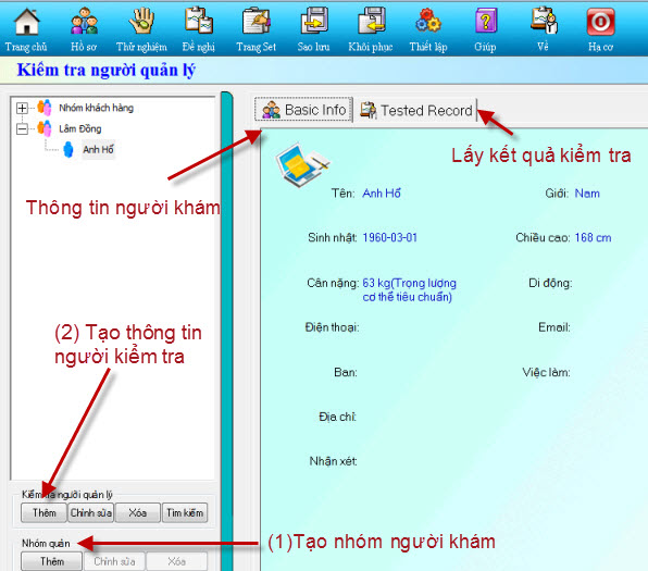 Máy kiểm tra phân tích cơ thể KG-01