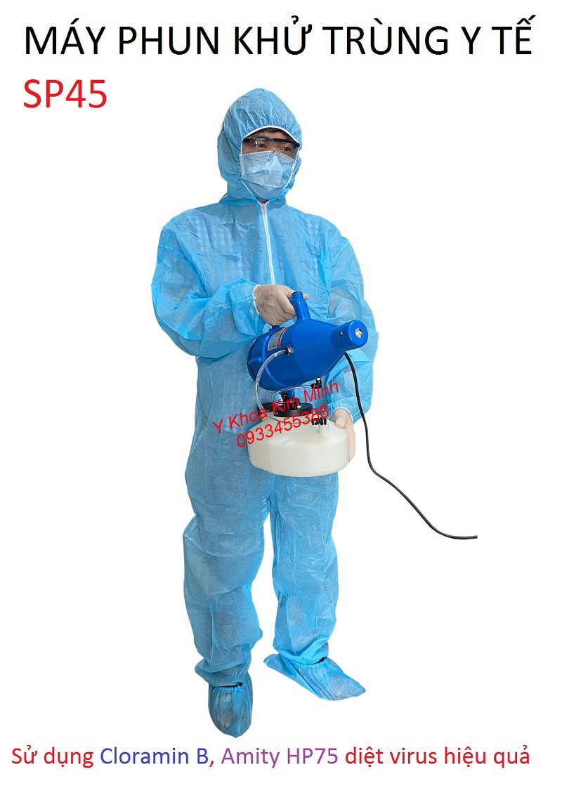 Máy phun khử trùng y tế SP45 sử dụng tiêu diệt virus lây nhiễm trong công nhân, nhà máy, xí nghiệp