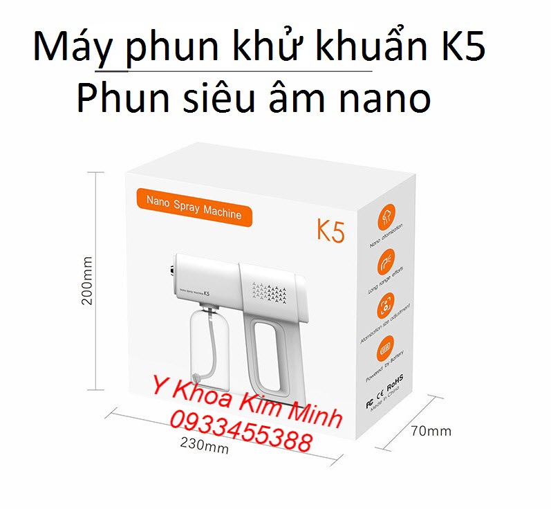 Máy phun khử trùng mini K5 Y Khoa Kim Minh Máy phun khử trùng mini cầm tay K5 bán tại Tp.HCM