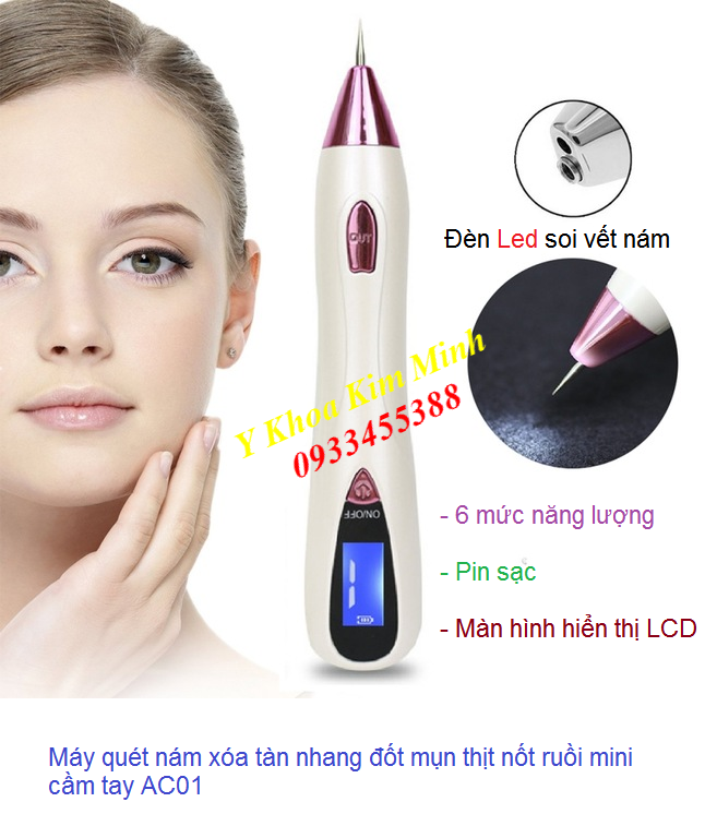 Máy quét nám xóa tàn nhang đốt mụn thịt nối ruồi mini cầm tay AC01 - Y Khoa Kim Minh 0933455388