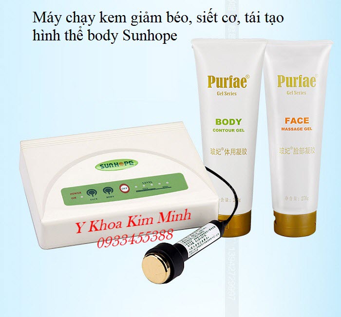 Máy chạy kem siết cơ giảm béo Sunhope 1 tay cầm điều trị - Y Khoa Kim Minh