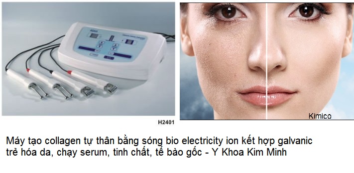 Máy tái tạo collagen tự thân bằng sóng bio electricity ion kết hợp galvanic đẩy mỹ phẩm chăm sóc da Y Khoa Kim Minh H2401