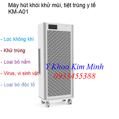 Máy hút mùi khử động không khí 30m2 cho 15 phút - Y khoa Kim Minh Máy hút khói khử mùi vô trùng phòng mổ y tế công suất 2000F KM-A01 - Y khoa Kim Minh 0933455388