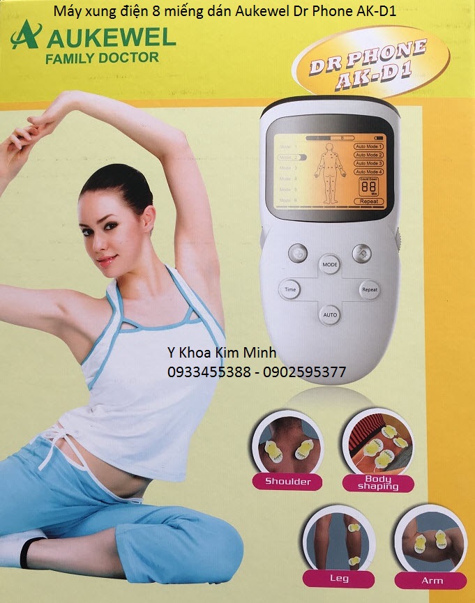 Aukewel Dr Phone AK-D1 may xung dien 8 mieng dan moi nhat hien nay Y Khoa Kim Minh cung cap