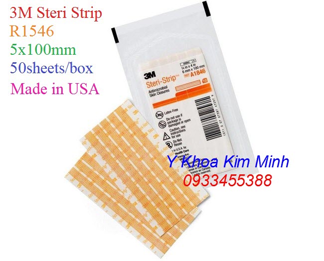 Miếng dán lành vết thương hở 3M Steri Strip R1546 kích thước 6x100mm hộp 50 miếng - Y Khoa Kim Minh