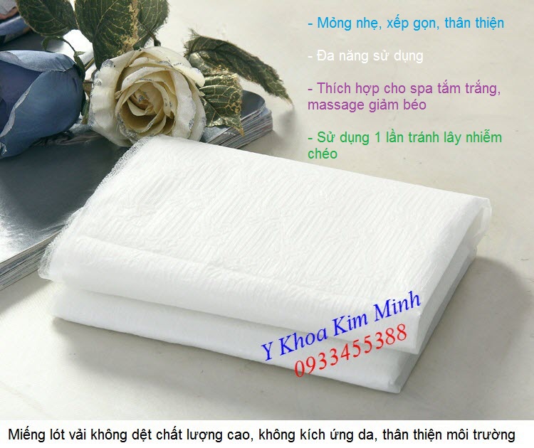 Miếng lót vải không dệt dùng 1 lần dùng cho giường massage spa - Y khoa Kim Minh 0933455388