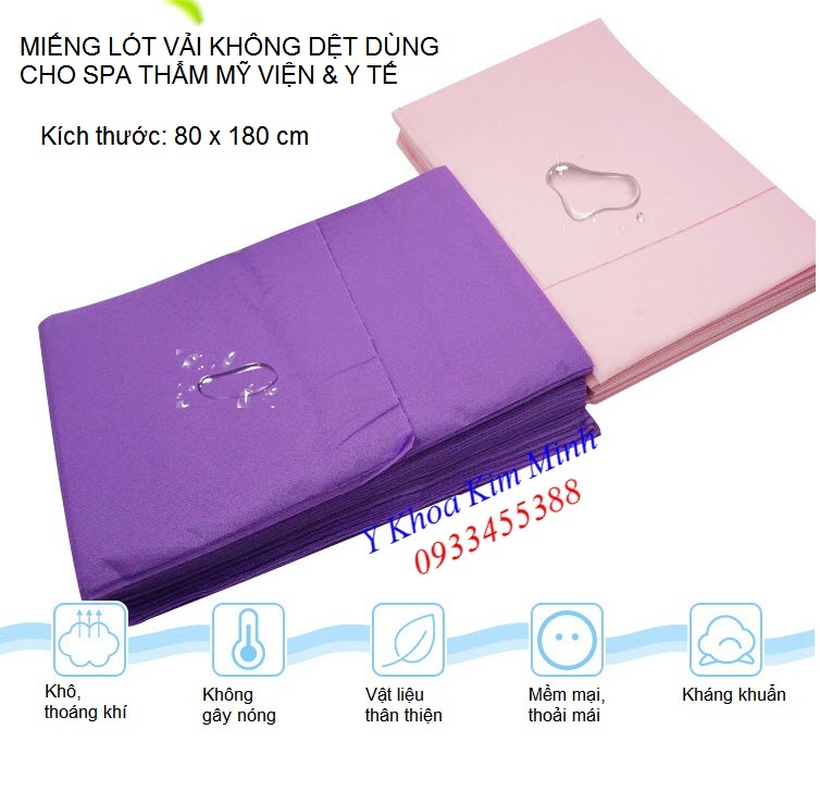 Miếng lót y tế thẩm mỹ spa loại vải không dệt dùng 1 lần - Y Khoa Kim Minh 0933455388