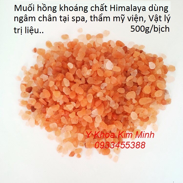 Muối hồng Himalaya nhiều khoáng chất dùng ngâm chân tại spa, vật lý trị liệu, gia đình
