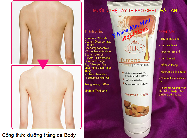 Tinh chất muối nghệ tẩy tế  bào chết làm trắng mịn da toàn thân Thái Lan - Y khoa Kim Minh 0933455388