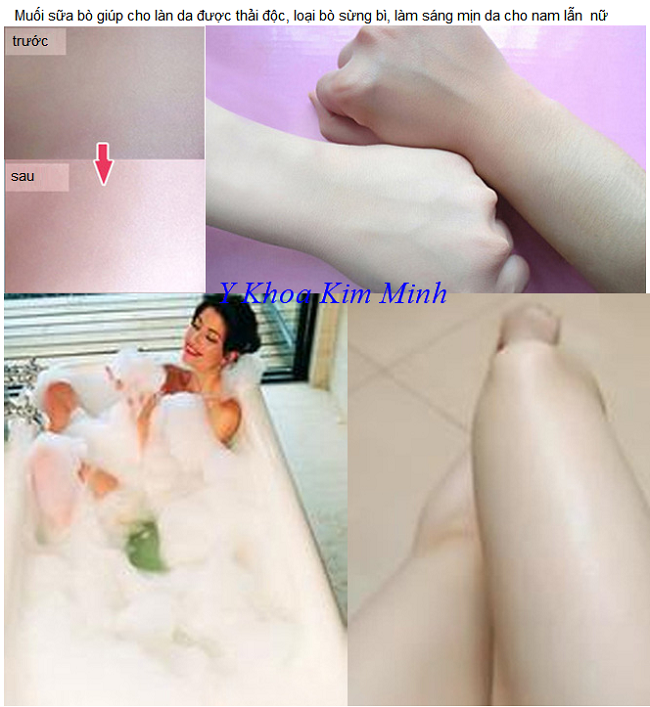Muối tẩy tế bào chết hương sữa bò giúp làn da bạn trở nên trắng mịn hương thơm cả ngày dùng cho spa - Y khoa Kim Minh