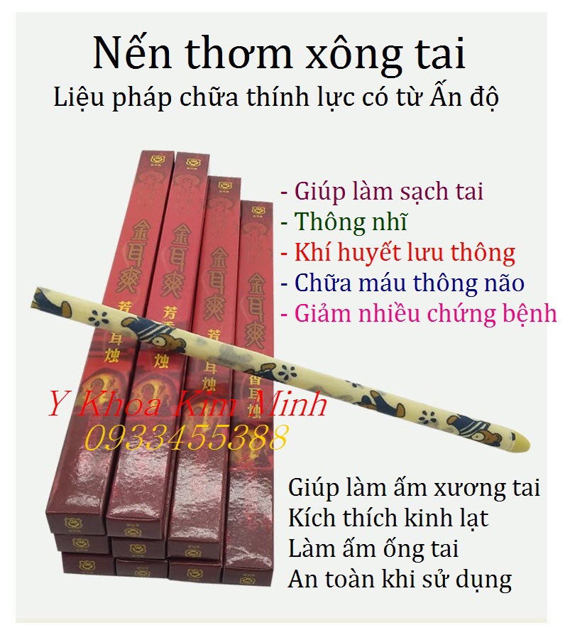 Nến xong tai hỗ trợ chữa bệnh thông nhĩ dùng rất tốt