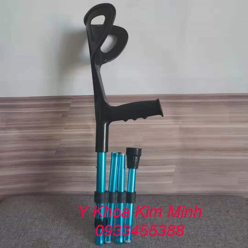 Nạng y tế 4 khúc màu xanh NY-04 sau khi xếp gọn