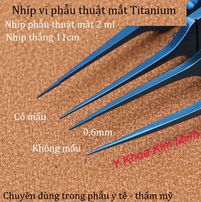 Nhíp phẫu thuật mắt có mấu chất liệu titanium 11cm