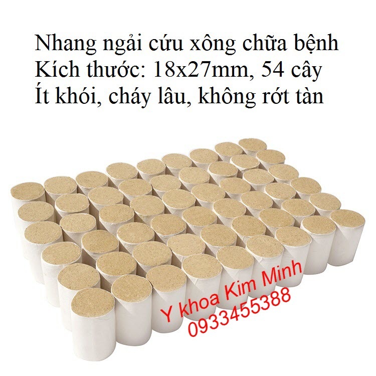 Nhang ngải cứu thường hay sử dụng 18x27mm - Y Khoa Kim Minh Nhang ngai cuu 18x27mm, 54 cây/bịch - Y khoa Kim Minh