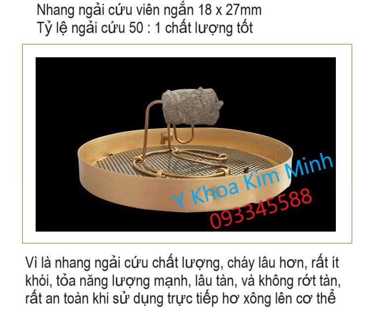 Nhang ngải cứu chất lượng kích thước 18 x 27mm, tỷ lệ ngải cứu 50 : 1