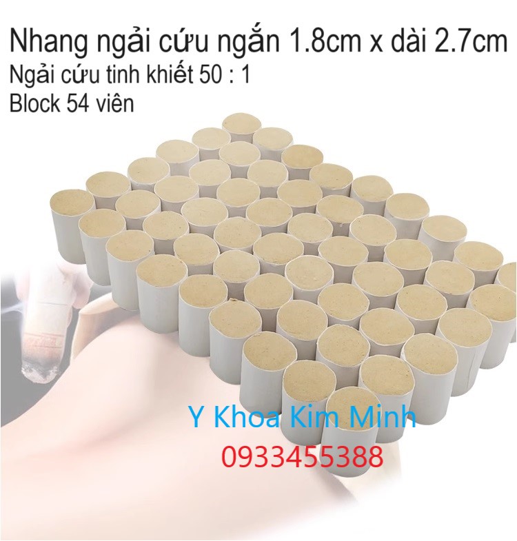 Nhang ngải cứu ngắn 50 : 1 dài 2.7cm, đường kính 1.8cm