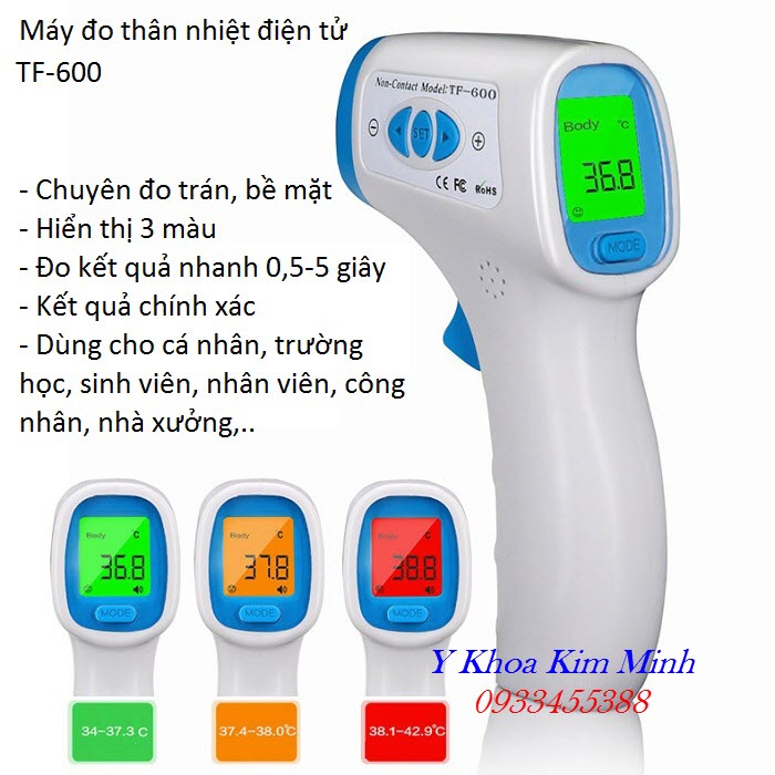 Nhiệt kế điện tử kiểm tra đo thân nhiệt vùng trán TF 600 chuyên dùng cho y tế - Y Khoa Kim Minh