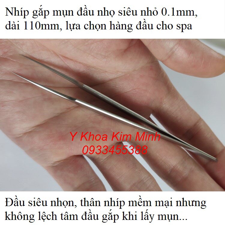 Nhíp gắp lấy mụn đầu nhọn thẳng nhập khẩu Đài Loan chất lượng cao