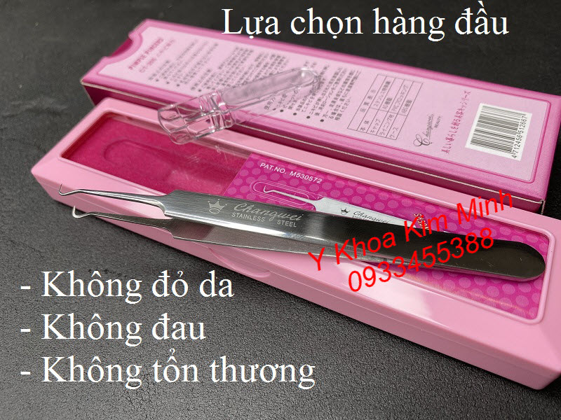 Nhíp gắp mụn Nhật Bản, loại nhíp cong, lấy nhân mụn không đau, không tổn thương, không đỏ da khách hàng