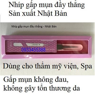 Nhíp gấp mụn đầu thẳng Nhật Bản, gấp không đau, không gây tổn thương, đầu gấp siêu nhỏ - Y Khoa Kim Minh