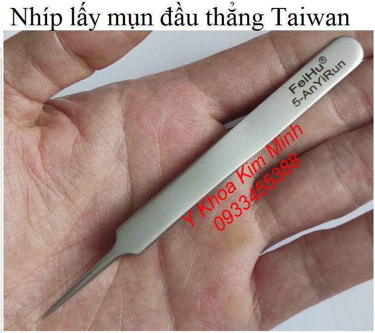 Nhíp gắp mụn đầu nhọn thẳng Đài Loan chất lượng cao cấp - Y khoa Kim Minh